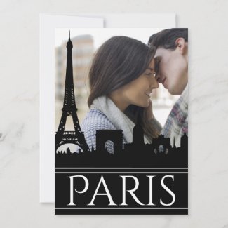 Ooh La La Paris Skyline Custom Photo Save The Date