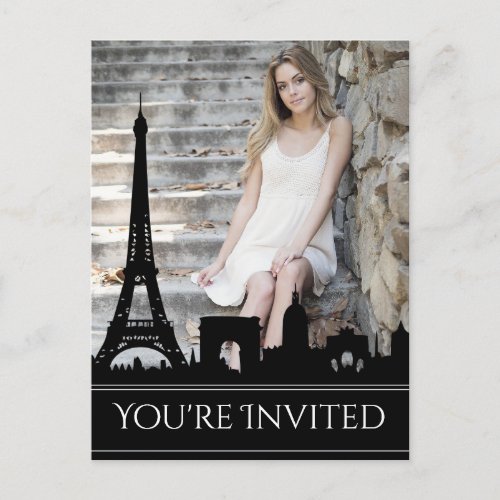 Ooh La La Paris Skyline Photo Birthday Party Postcard