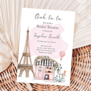 Ooh La La Parisian French Bridal Shower Invitation