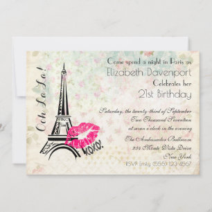 Ooh La La Parisian Night Birthday Party Invite