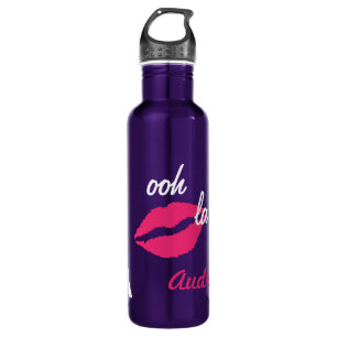 Ooh la la! (purple) stainless steel water bottle