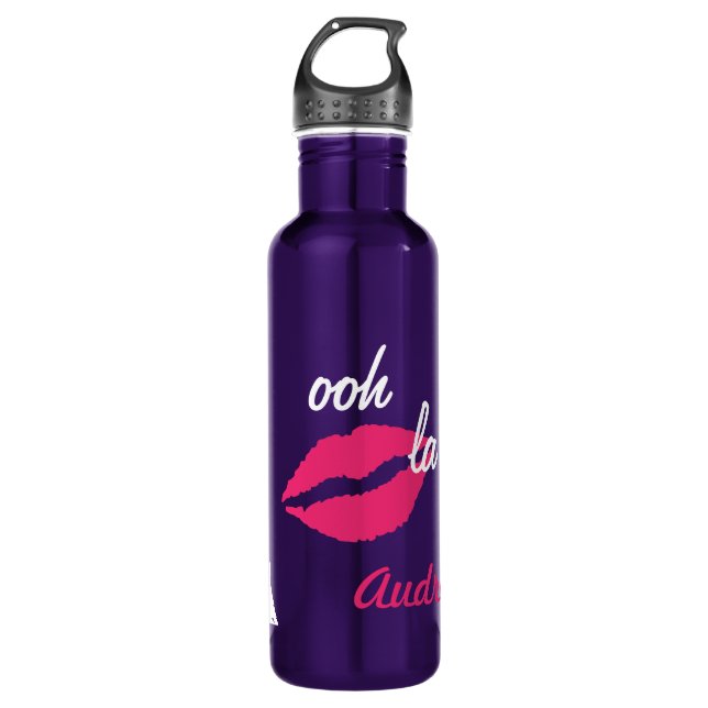Ooh la la! (purple) stainless steel water bottle (Front)
