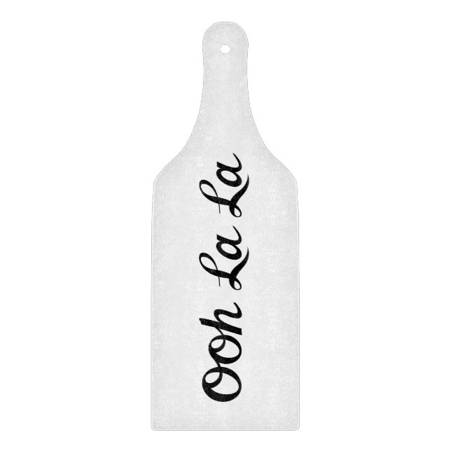 Ooh La La Script Black Cutting Board (Front)