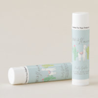 Ooh La Llama Baby Shower Cute Blue Brown Simple Lip Balm