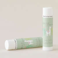 Ooh La Llama Baby Shower Cute Green Brown Simple Lip Balm