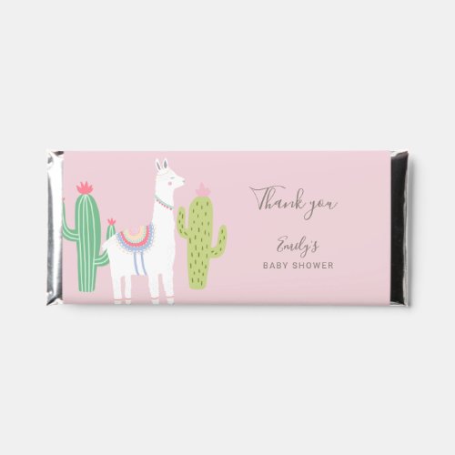 Ooh La Llama Baby Shower Cute Pink Girl Hershey Bar Favors