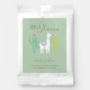 Ooh la llama Baby Shower Green Cute Lettering Hot Chocolate Drink Mix
