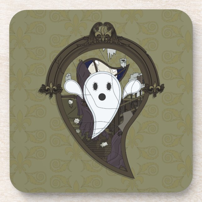 Ooh teh Ghost Square Coaster (Front)