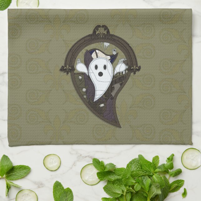 Ooh the Ghost Hand Towel (Folded)