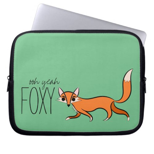 Ooh Yeah Foxy Cute Fox Slogan Laptop Sleeve