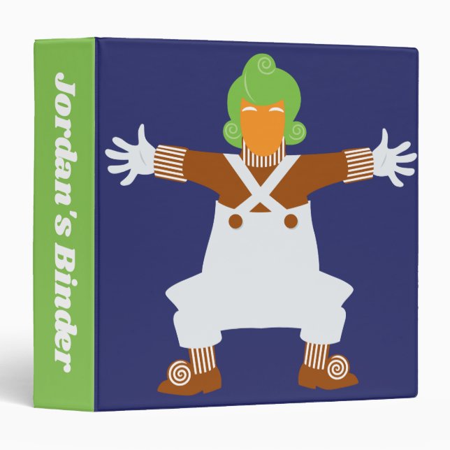 Oompa Loompa Arms Out 3 Ring Binder (Front/Spine)