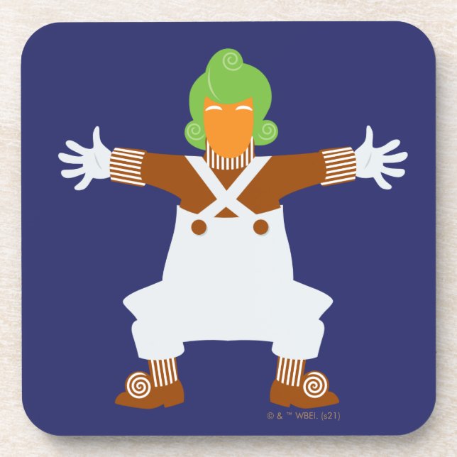 Oompa Loompa Arms Out Beverage Coaster (Front)
