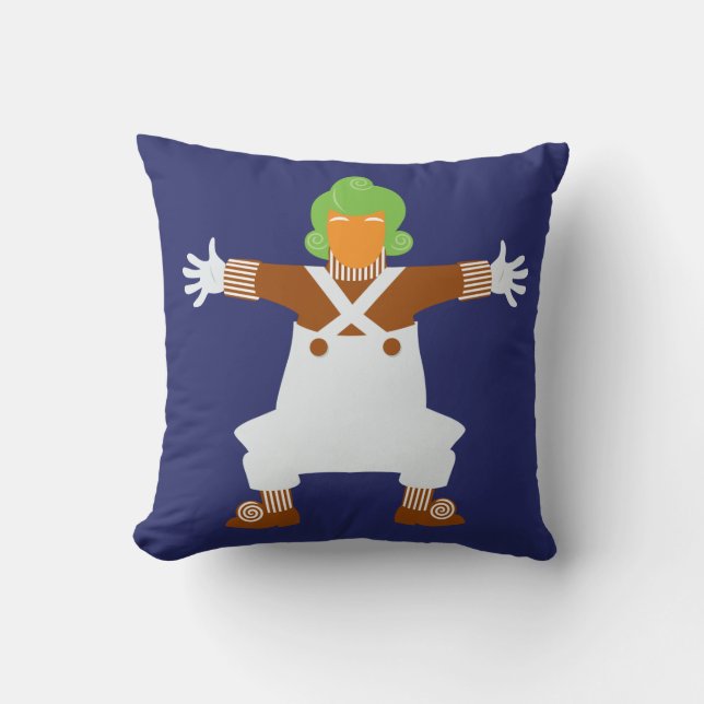 Oompa Loompa Arms Out Throw Pillow (Front)