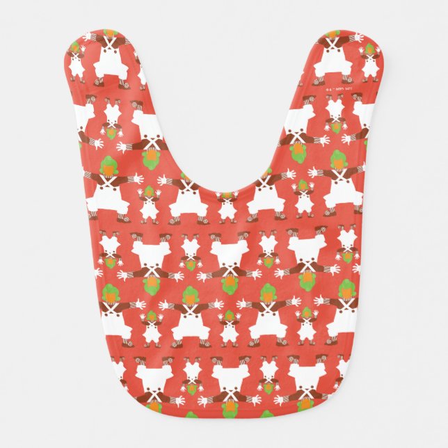 Oompa Loompa Dancing Pattern Baby Bib (Front)