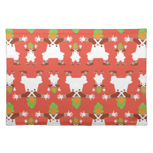 Oompa Loompa Dancing Pattern Cloth Placemat