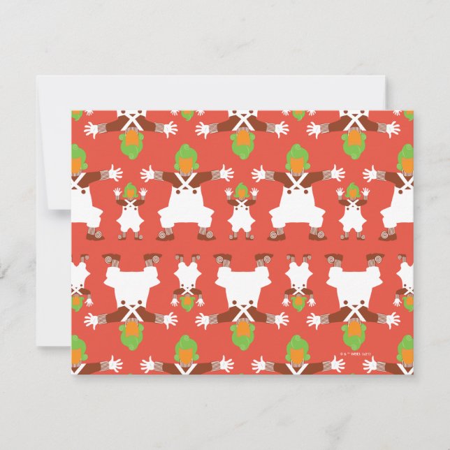 Oompa Loompa Dancing Pattern Note Card (Front)