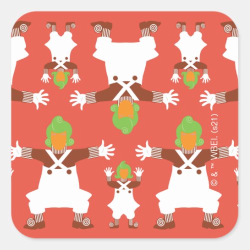 Oompa Loompa Dancing Pattern Square Sticker