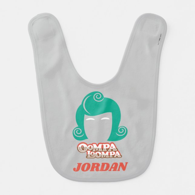 Oompa Loompa Hair Graphic Baby Bib (Front)