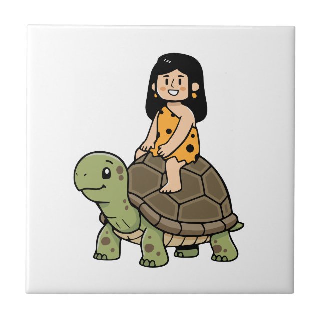 Oona and the Tortoise Ceramic Tile (Front)