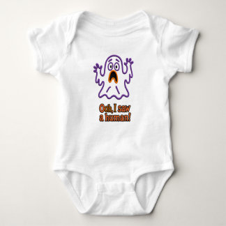 Oooh, I Saw a Human! – Funny Ghost Halloween Baby Bodysuit