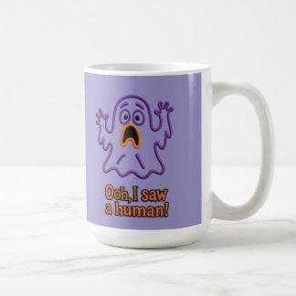 Oooh, I Saw a Human! – Funny Ghost Halloween Coffee Mug