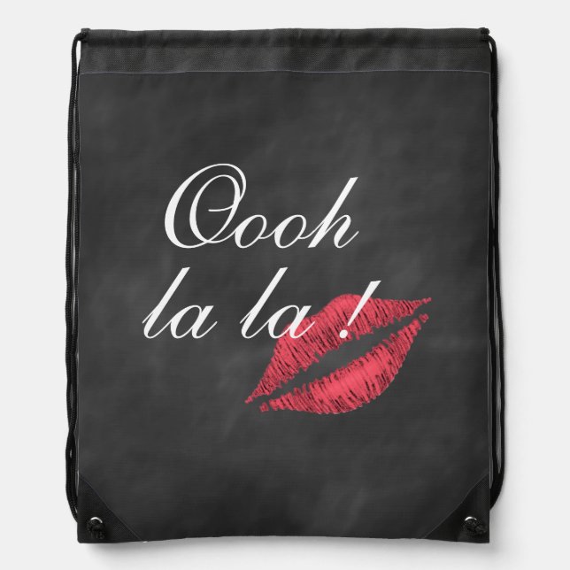 Oooh la la! Drawstring Backpack (Front)