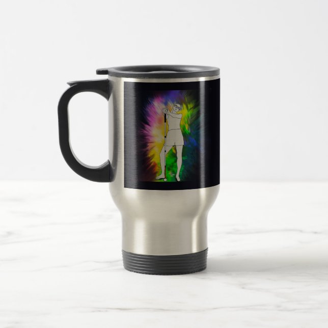 Ooops I didn’t see you, bold tie dye blind girl Travel Mug (Left)