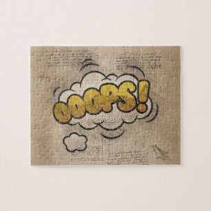 OOOPS! Vintage Comic Book Steampunk Pop Art Jigsaw Puzzle