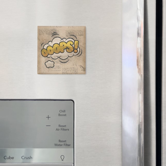 OOOPS! Vintage Comic Book Steampunk Pop Art Magnet (In Situ (Fridge))