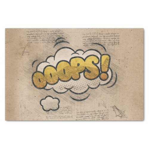 OOOPS Vintage Comic Book Steampunk Pop Art Tissue Paper