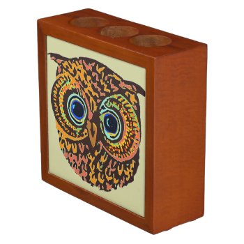 Ooowl Pencil/pen Holder by mixedworld at Zazzle