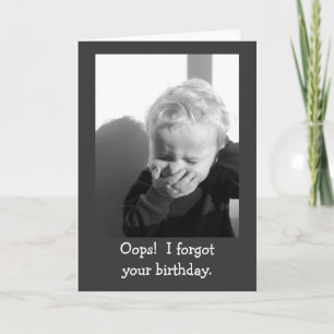 Oops Boy Belated Birthday Card Template
