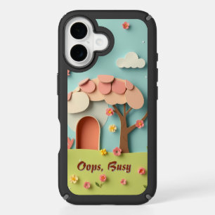 Oops Busy: Enchanting Mushroom House iPhone 16 Case