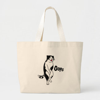 Oops cat large tote bag