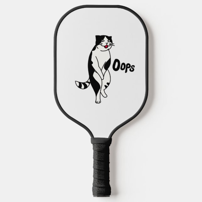 Oops cat pickleball paddle (Front)