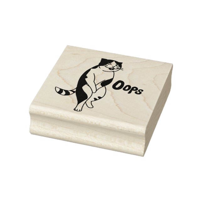 Oops cat rubber stamp (Stamp)