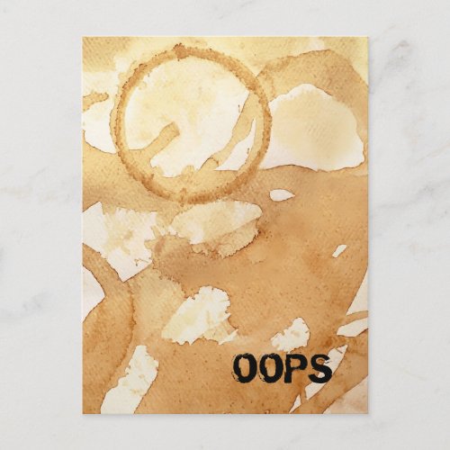 Oops Coffee Stains and Spills Postcard