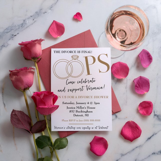 OOPS!  Divorce Shower Party Invitation (Creator Uploaded)
