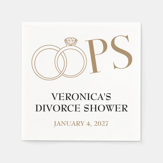 OOPS!  Divorce Shower Party Napkins (Front)