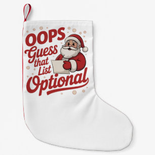 Oops Guess That List Optional Funny Santa Claus  Small Christmas Stocking