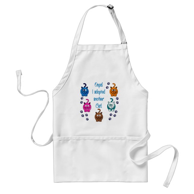 Oops!  I Adopted Another Cat! Adult Apron (Front)