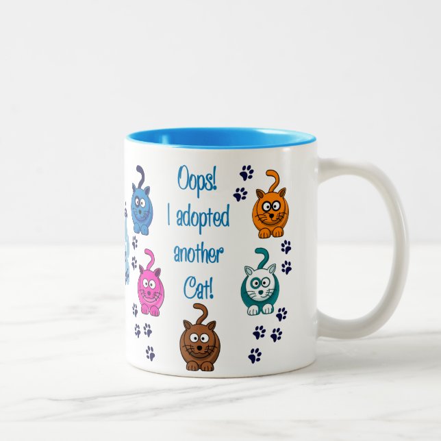 Oops!  I Adopted Another Cat! Two-Tone Coffee Mug (Right)