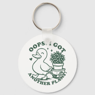 Oops! I got another plant! funny duck Keychain