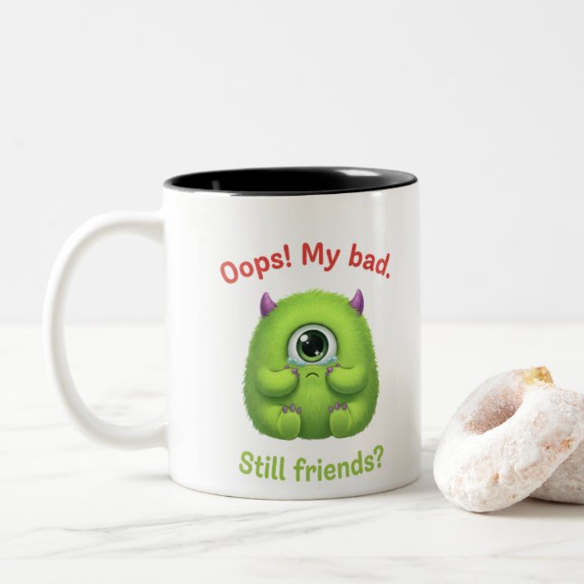 Oops My Bad Still Friends Mug – Funny Friendship C (With Donut)