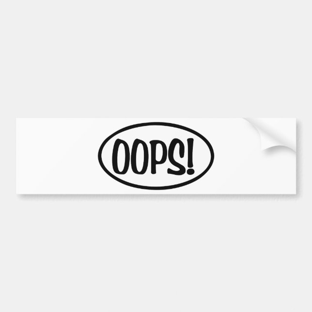 oops oval bumper sticker (Front)