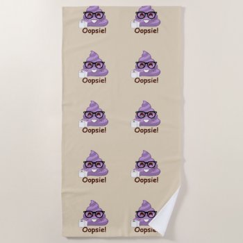 Oops Poops Purple Poop Emoji (brown) Towel by MishMoshEmoji at Zazzle