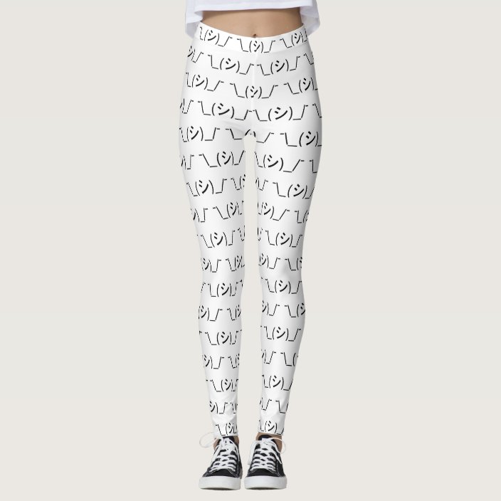 Oops Shrug Emoticon シ Japanese Kaomoji Leggings Zazzle Com