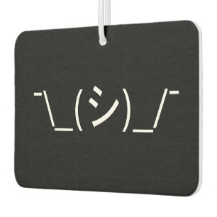 Oops Shrug Emoticon ¯\_(シ)_/¯ Japanese Kaomoji Air Freshener