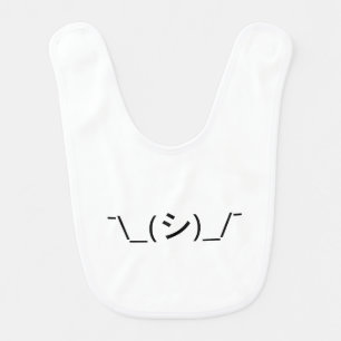 Oops Shrug Emoticon ¯\_(シ)_/¯ Japanese Kaomoji Baby Bib