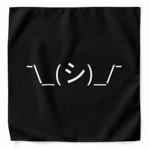 Oops Shrug Emoticon ¯\_(シ)_/¯ Japanese Kaomoji Bandana